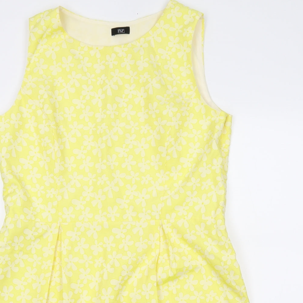 F&F Womens Yellow Floral  Sheath  Size 20