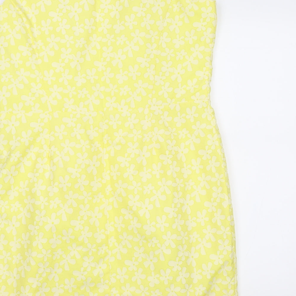 F&F Womens Yellow Floral  Sheath  Size 20