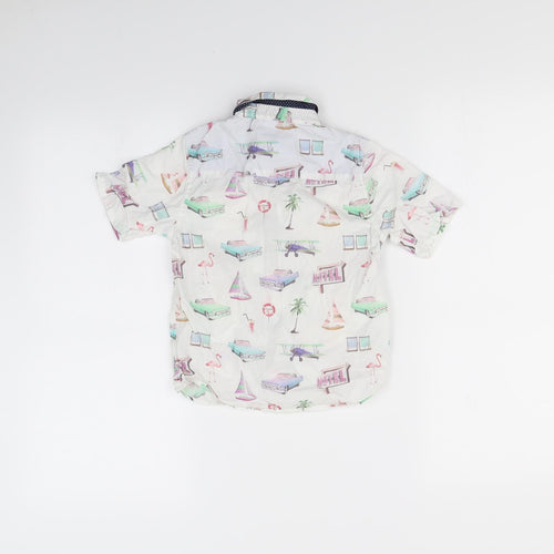 NEXT Boys White Spotted  Basic Button-Up Size 4 Years