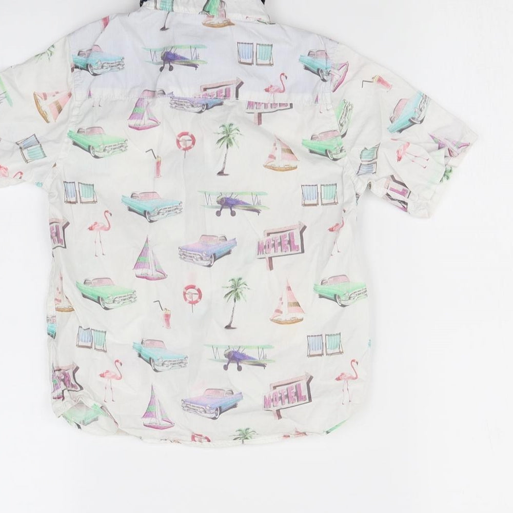 NEXT Boys White Spotted  Basic Button-Up Size 4 Years