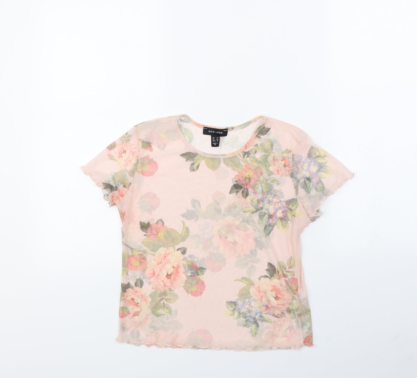 New Look Womens Pink Floral  Basic Blouse Size 14