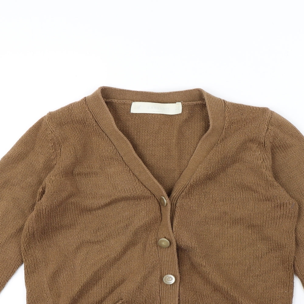 Zara Womens Brown   Cardigan Jumper Size S