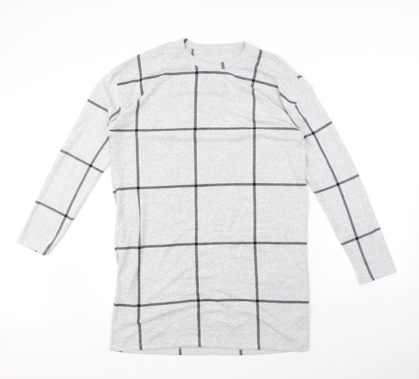 F&F Womens Grey Check  Jumper Dress  Size 16