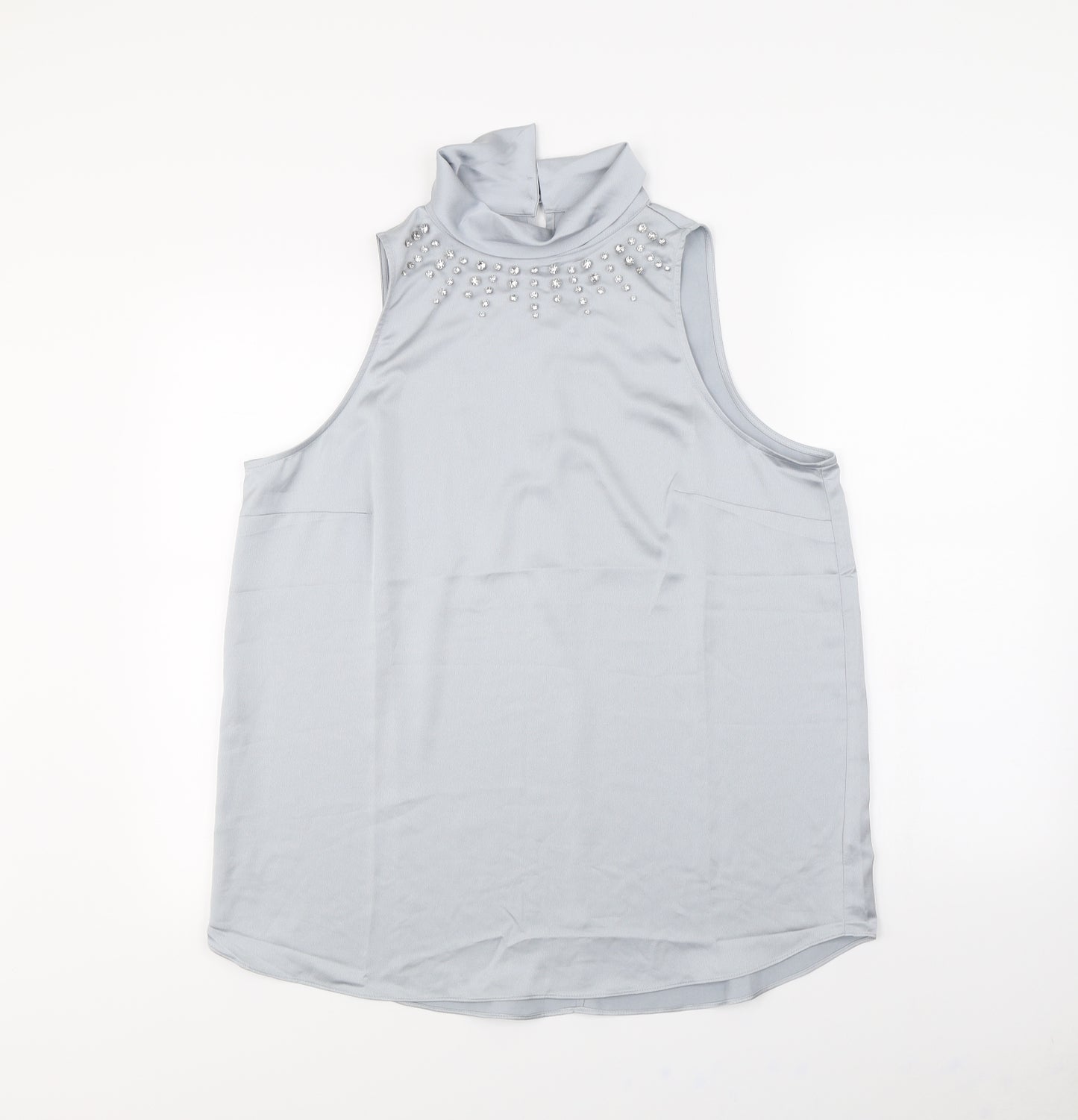 Preworn Womens Silver   Basic Blouse Size 16