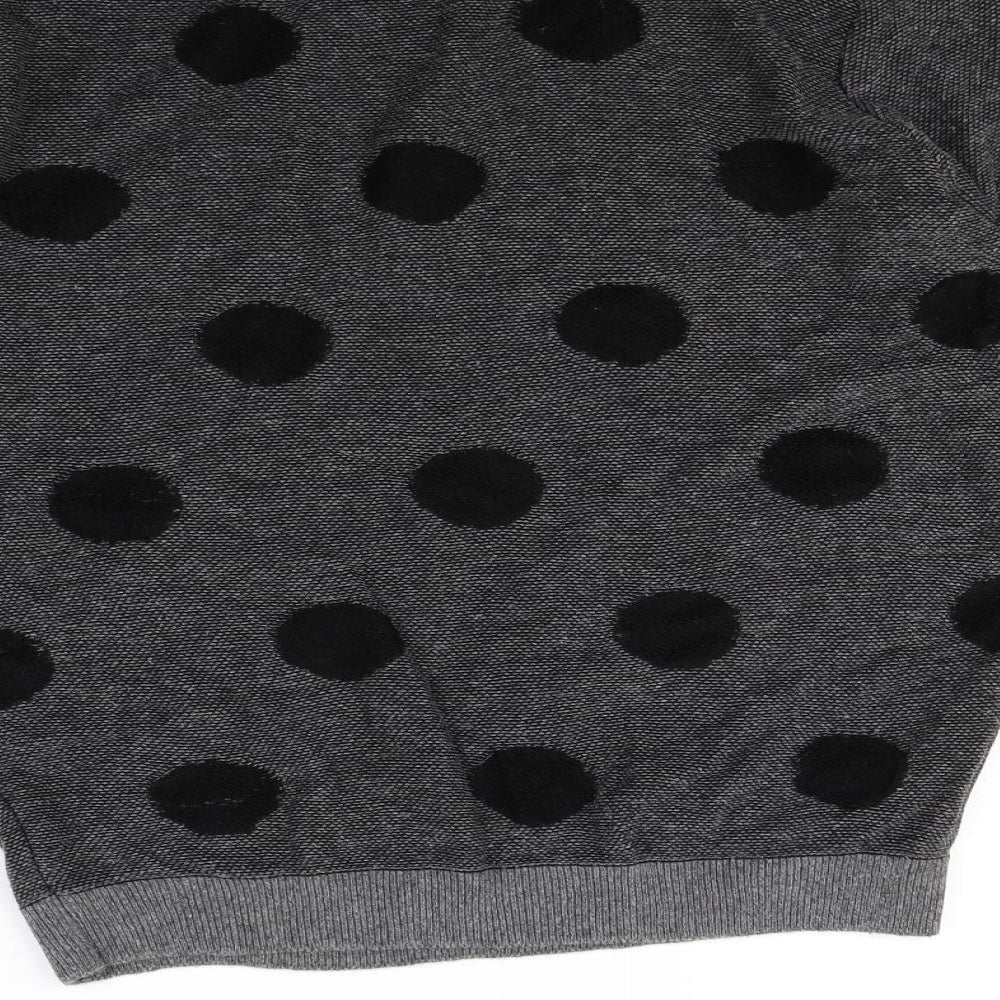 River Island Womens Grey Polka Dot  Pullover Jumper Size M