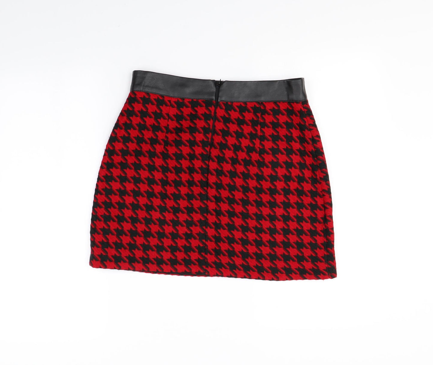 River Island Womens Red Herringbone  Mini Skirt Size 12