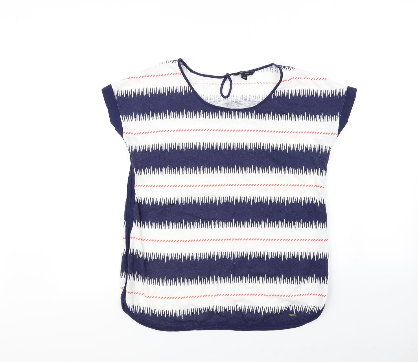 Tommy Hilfiger Womens Blue Striped  Basic T-Shirt Size M