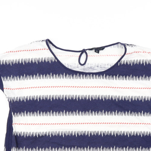 Tommy Hilfiger Womens Blue Striped  Basic T-Shirt Size M