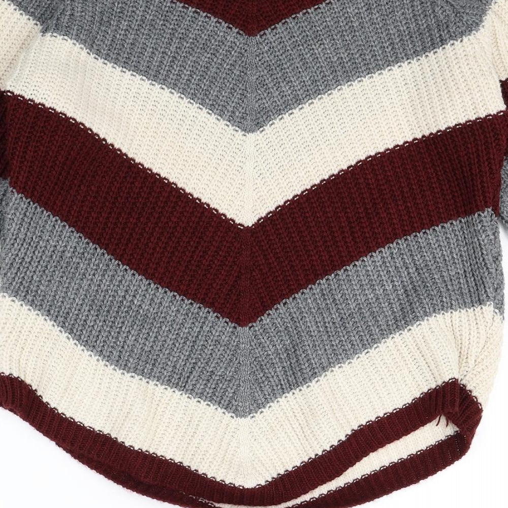 Blue vanilla Womens Multicoloured Striped  Pullover Jumper Size M