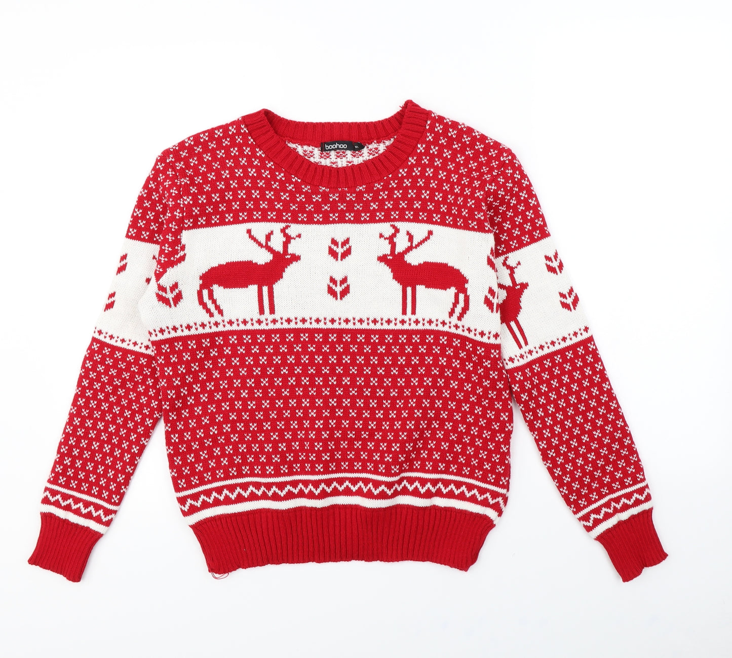 Boohoo Womens Red   Pullover Jumper Size M  - Christmas jumper