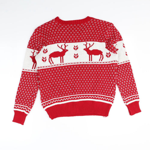 Boohoo Womens Red   Pullover Jumper Size M  - Christmas jumper