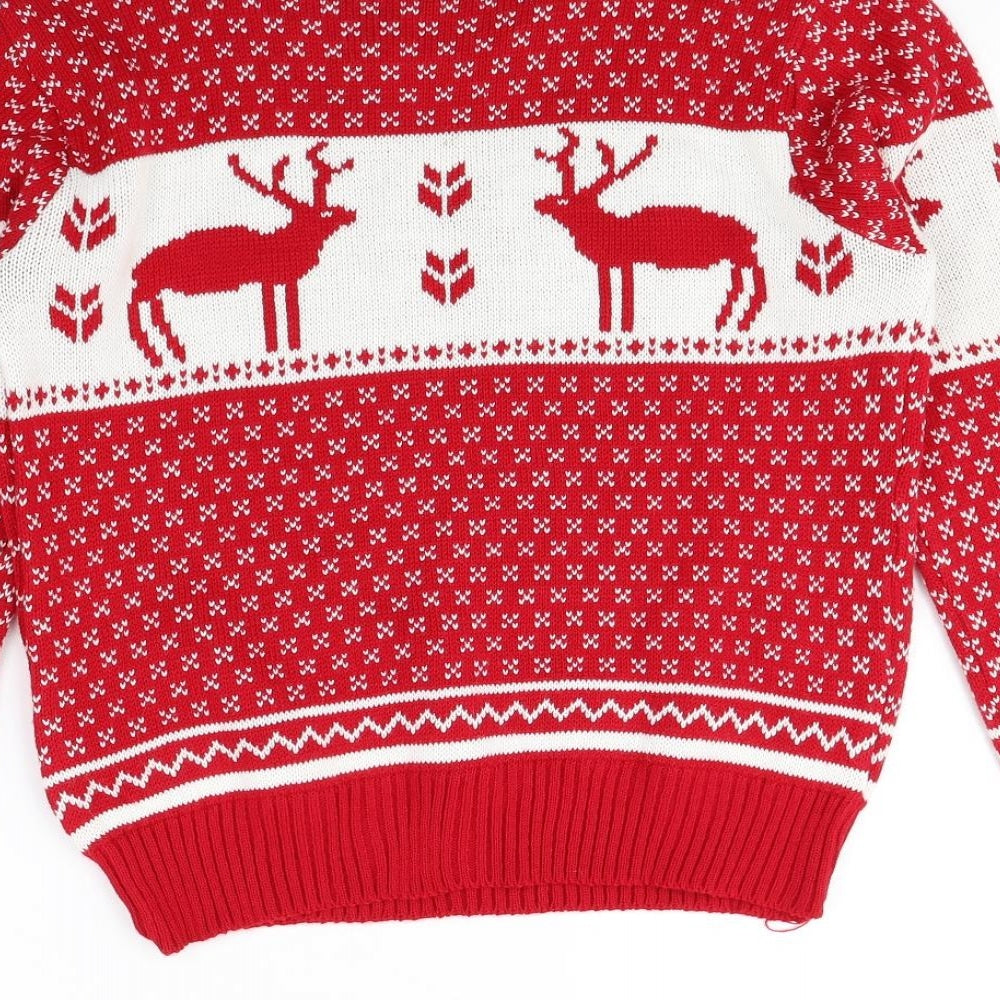 Boohoo Womens Red   Pullover Jumper Size M  - Christmas jumper