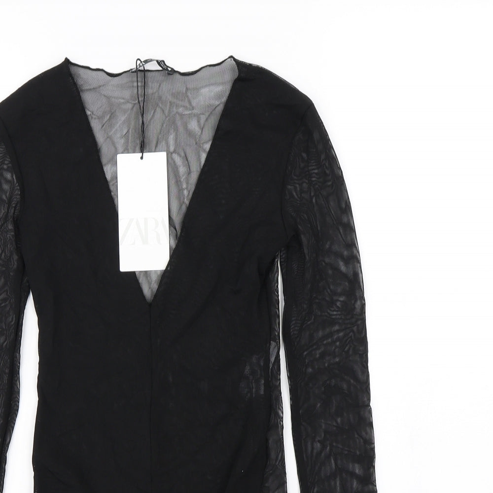 Zara Womens Black   Bodysuit One-Piece Size S