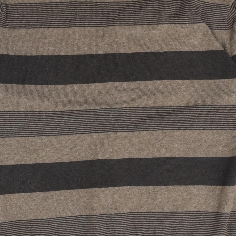 Avenue Mens Brown Striped  Pullover Jumper Size L