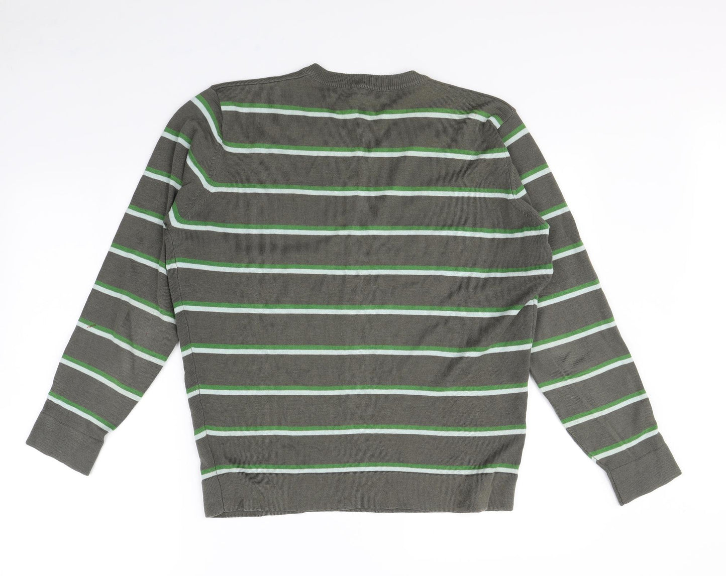 Cedar Wood State Mens Brown Striped  Pullover Jumper Size M