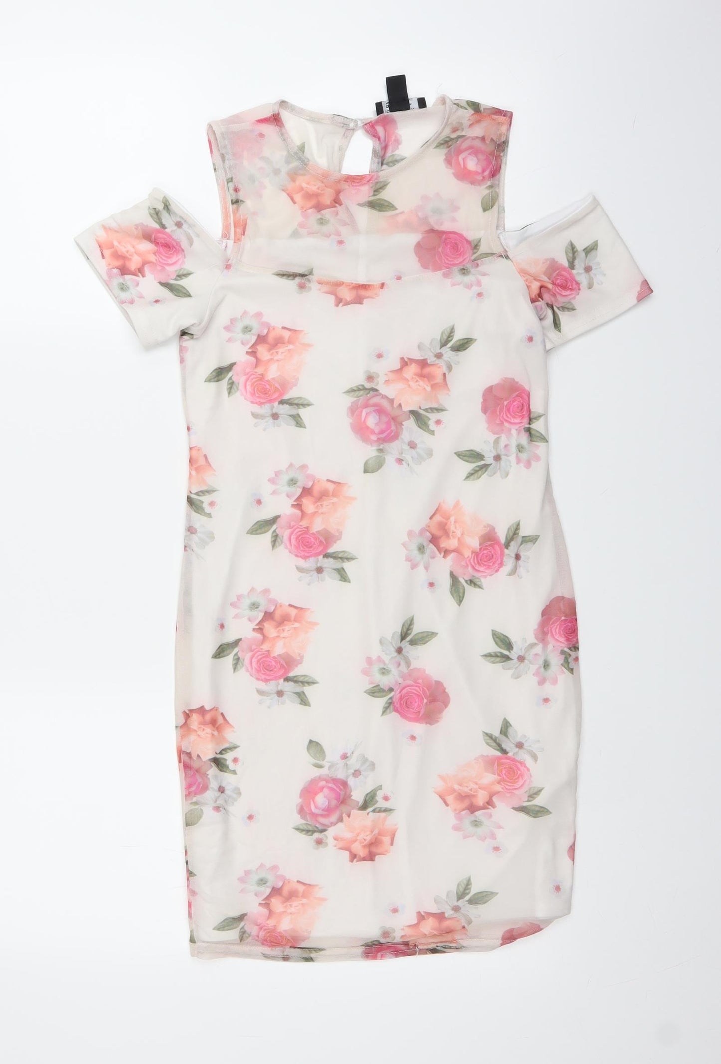 New Look Girls White Floral Mesh Pencil Dress  Size 12-13 Years
