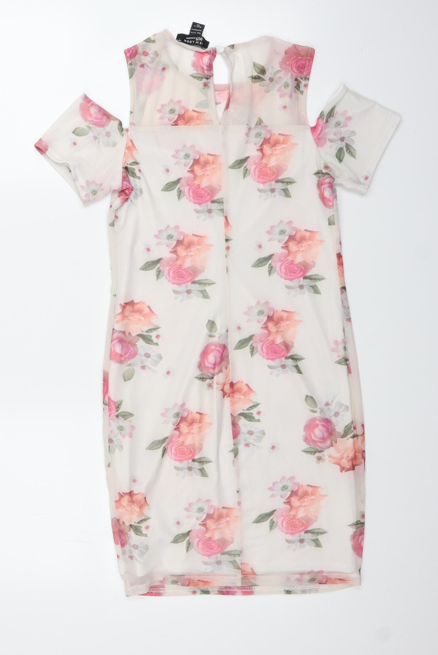 New Look Girls White Floral Mesh Pencil Dress  Size 12-13 Years