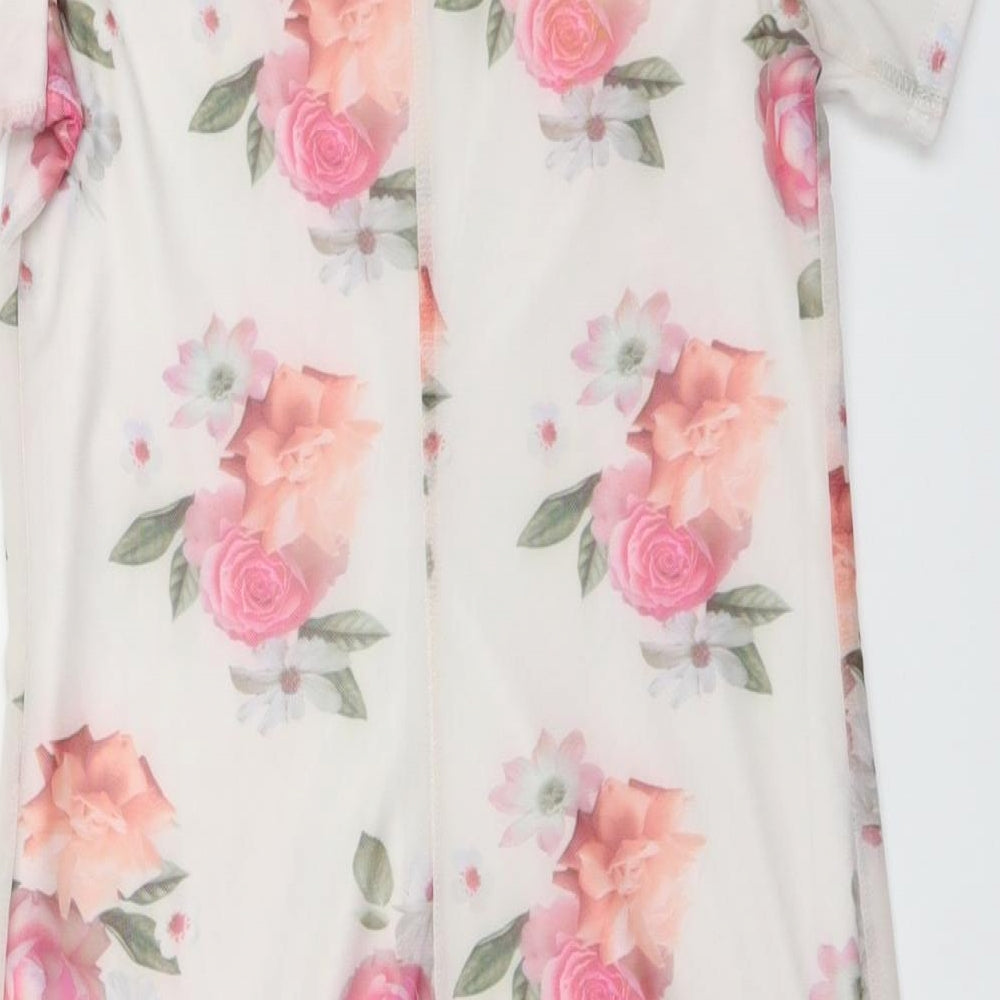 New Look Girls White Floral Mesh Pencil Dress  Size 12-13 Years