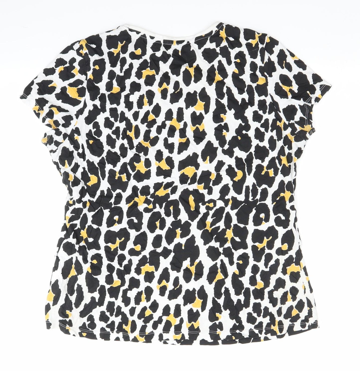Primark Womens Black Animal Print  Basic T-Shirt Size 18