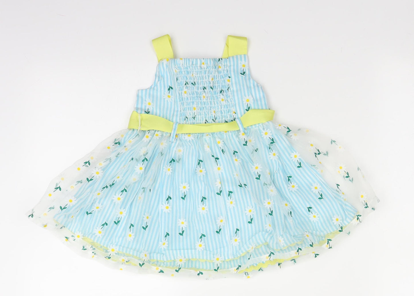 Monsoon Girls Blue Striped  A-Line  Size 6-9 Months