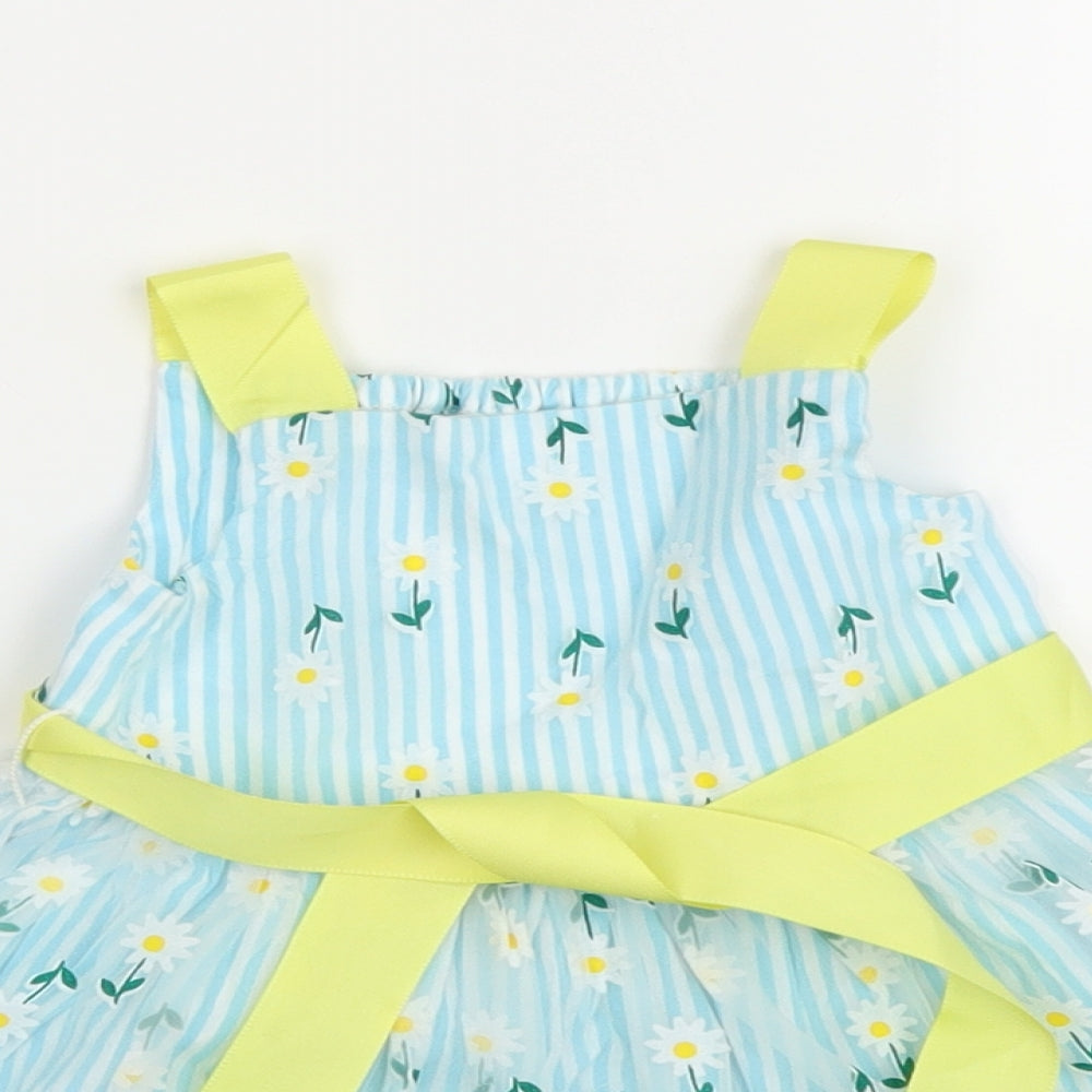 Monsoon Girls Blue Striped  A-Line  Size 6-9 Months