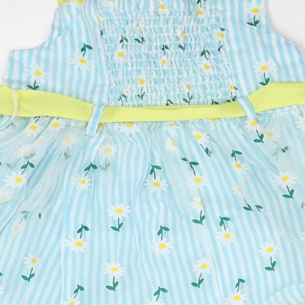 Monsoon Girls Blue Striped  A-Line  Size 6-9 Months