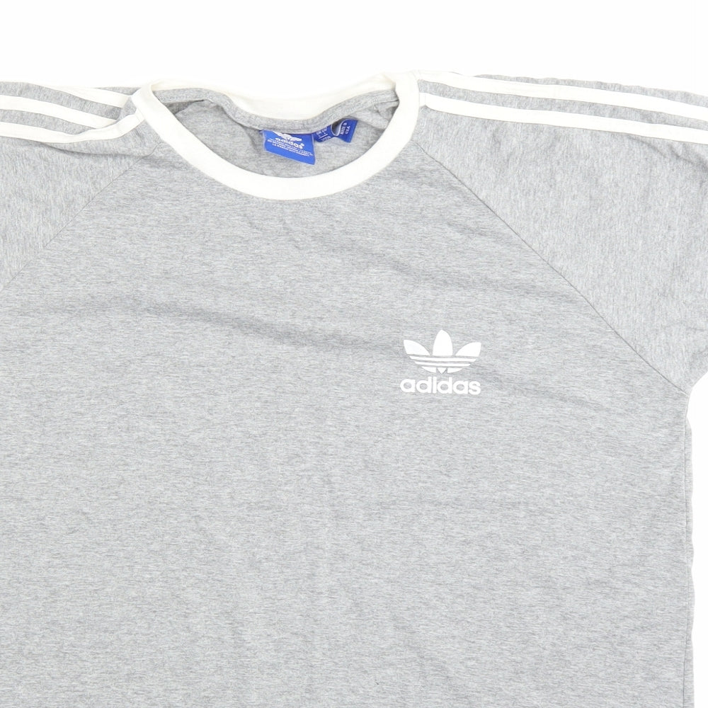 adidas Mens Grey    T-Shirt Size L