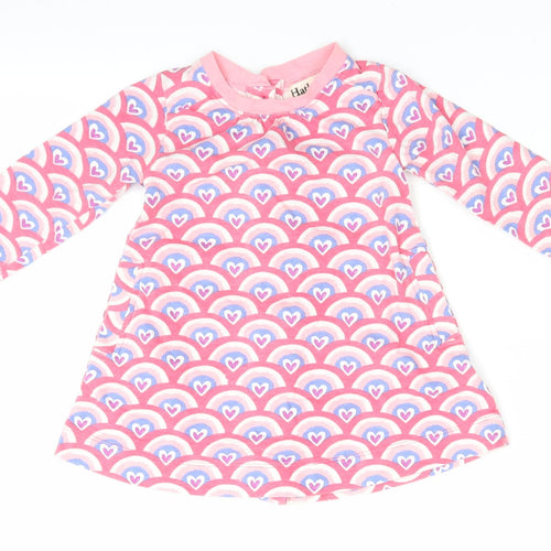 Hatley Girls Pink Geometric Ramie A-Line  Size 9-12 Months  - Rainbows