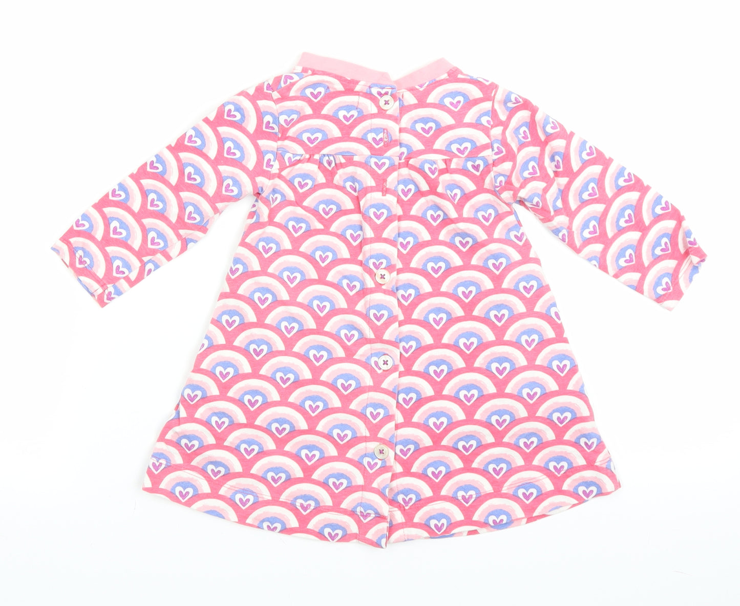 Hatley Girls Pink Geometric Ramie A-Line  Size 9-12 Months  - Rainbows