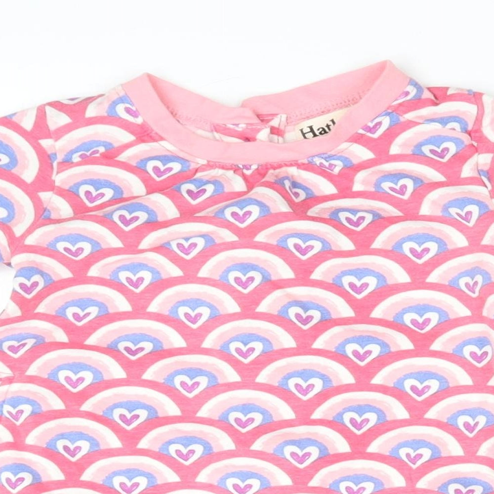 Hatley Girls Pink Geometric Ramie A-Line  Size 9-12 Months  - Rainbows