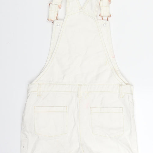 TU Girls White  Denim Dungaree Shorts Shorts Size 7 Years