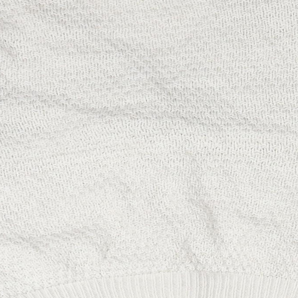 George Girls White  Knit Cardigan Jumper Size 6-7 Years