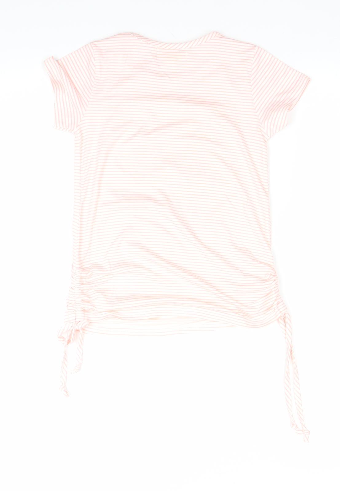 Btween Girls Orange Striped  Basic T-Shirt Size 6 Years  - rabbit