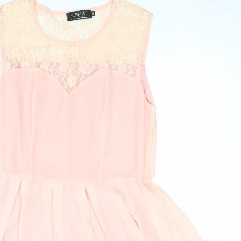 Pussycat London Womens Pink   Fit & Flare  Size 12