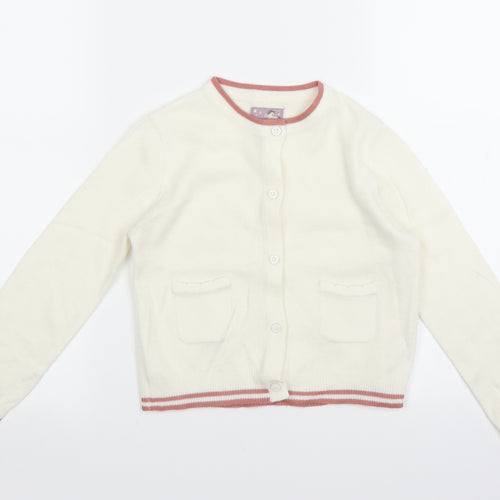 Unicorn Magic Girls White  Knit Cardigan Jumper Size 5-6 Years