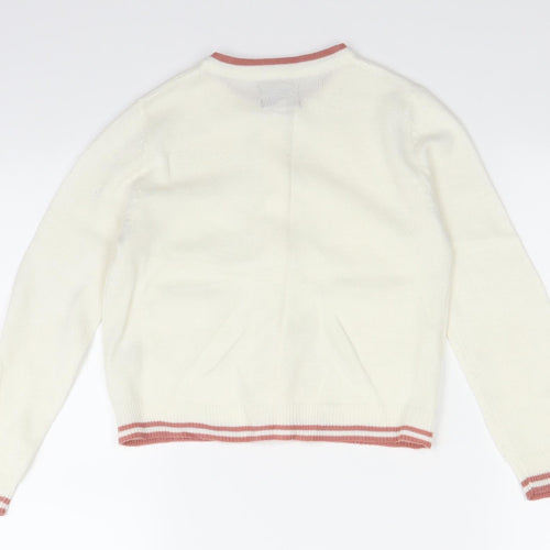 Unicorn Magic Girls White  Knit Cardigan Jumper Size 5-6 Years