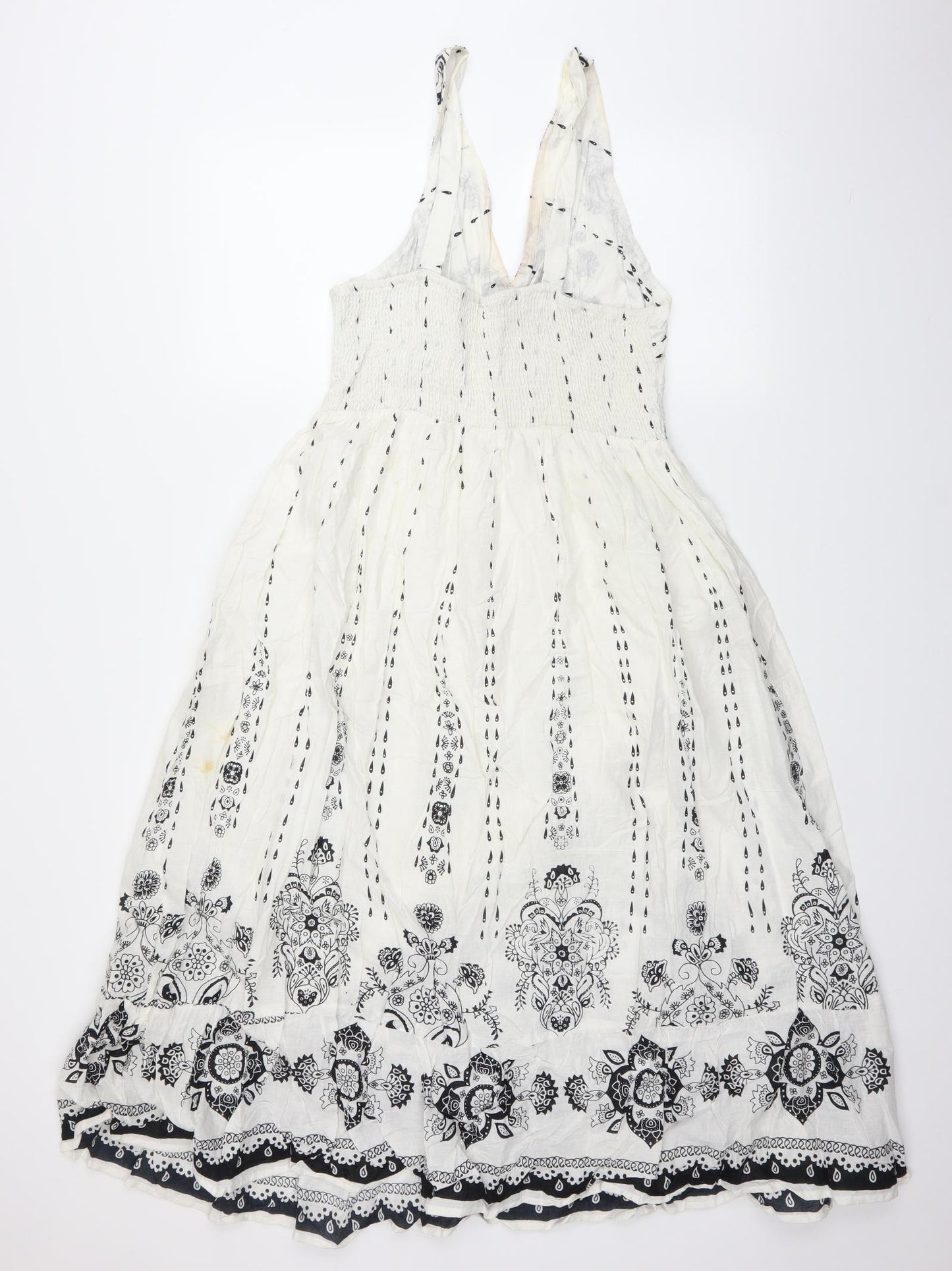 Kushi Womens White Paisley  Fit & Flare  Size 16