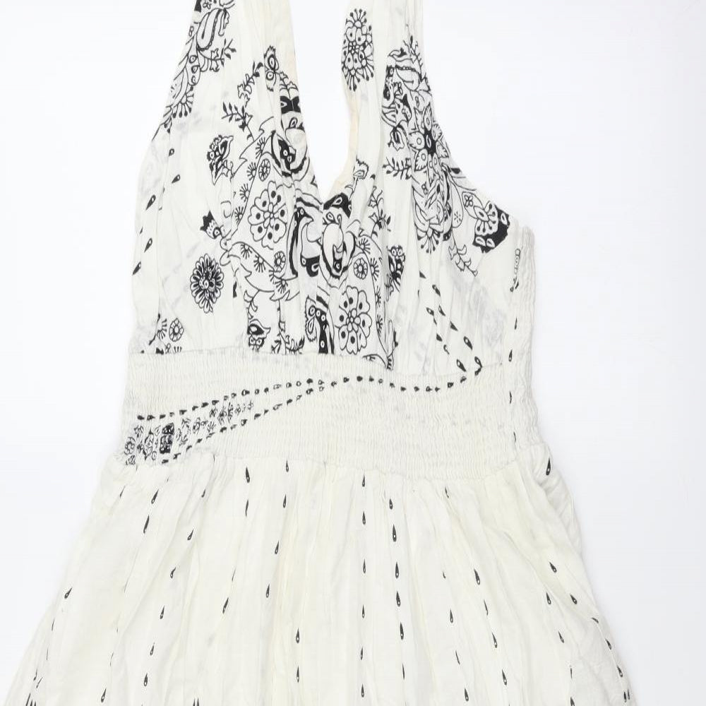 Kushi Womens White Paisley  Fit & Flare  Size 16