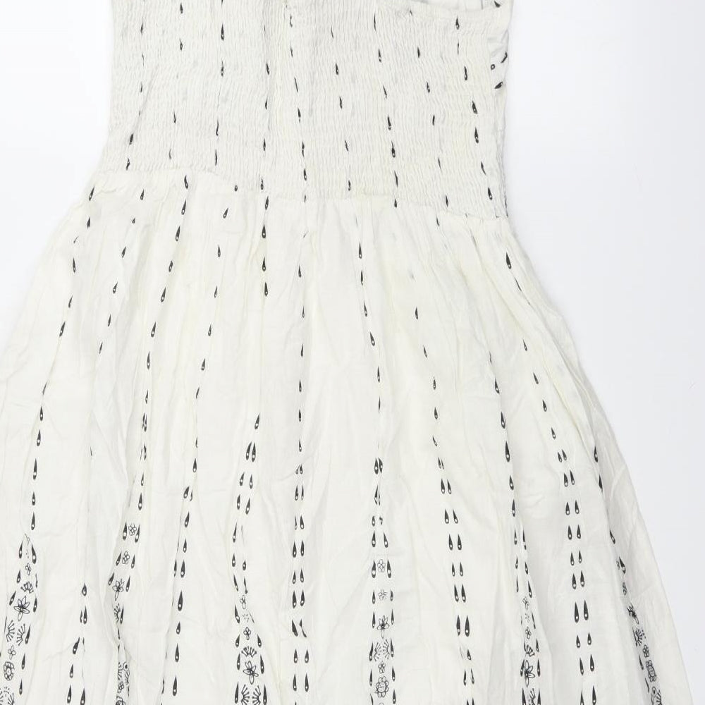 Kushi Womens White Paisley  Fit & Flare  Size 16