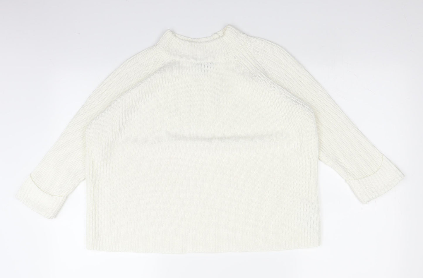 Topshop Womens White  Knit Pullover Jumper Size 8