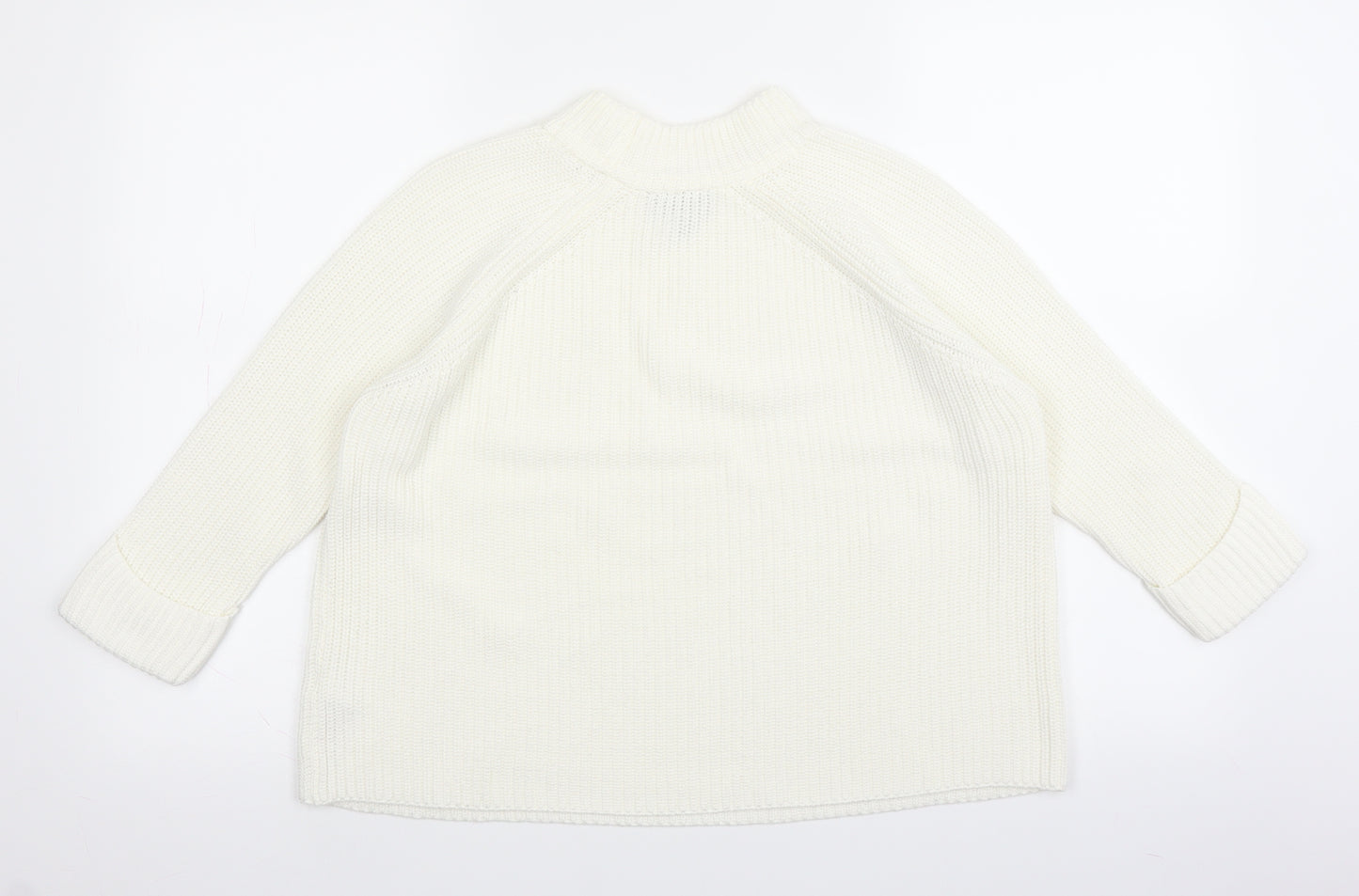 Topshop Womens White  Knit Pullover Jumper Size 8