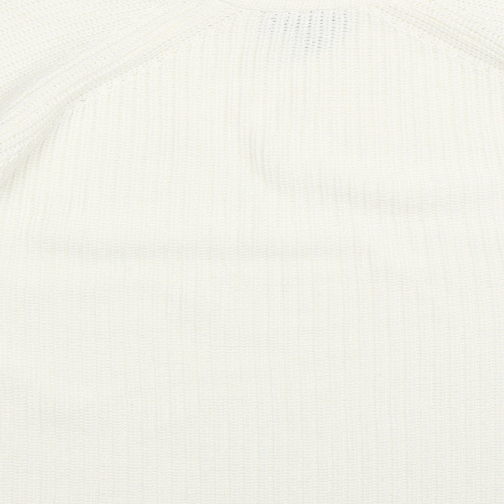 Topshop Womens White  Knit Pullover Jumper Size 8