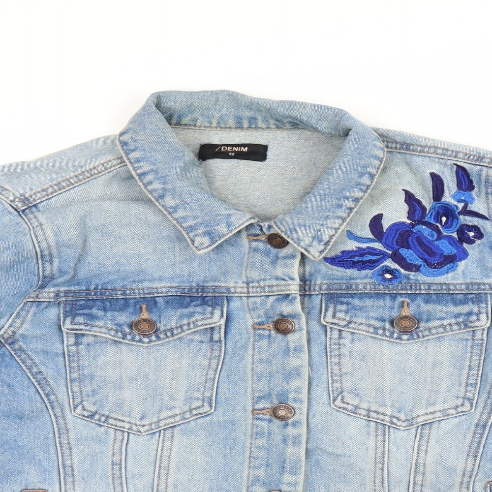 /Denim Womens Blue  Denim Jacket  Size 16