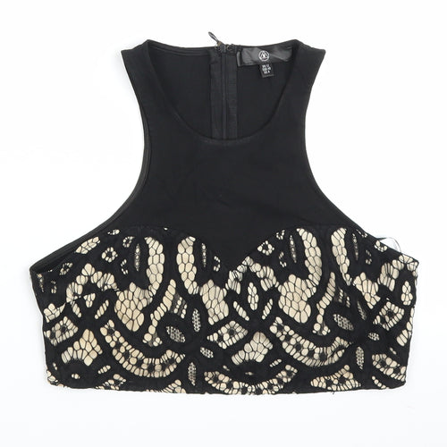 Missguided Womens Black   Cropped Blouse Size 12