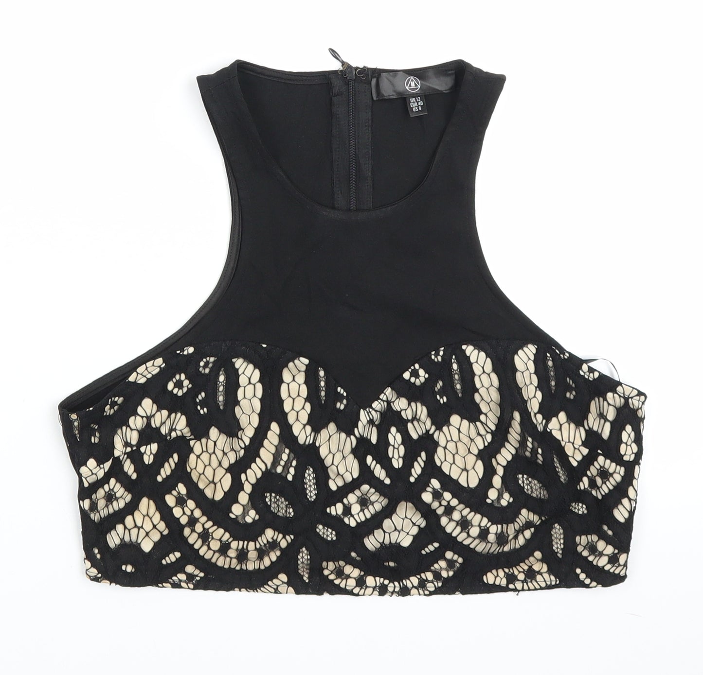 Missguided Womens Black   Cropped Blouse Size 12