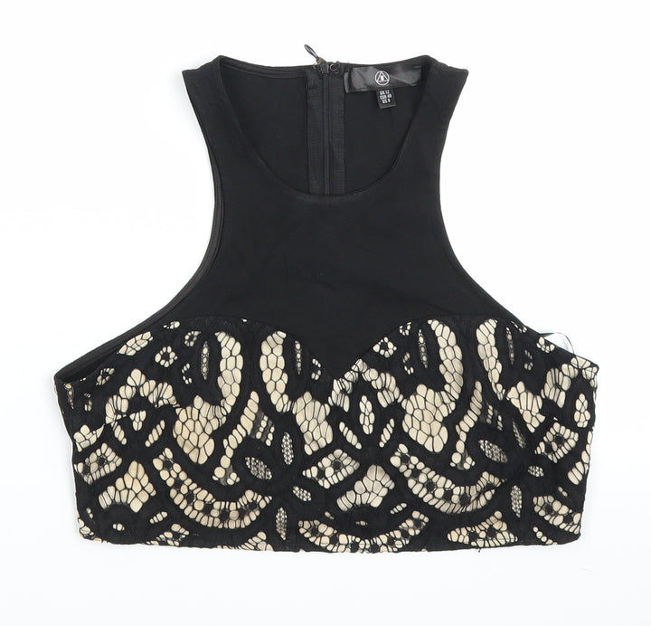 Missguided Womens Black   Cropped Blouse Size 12