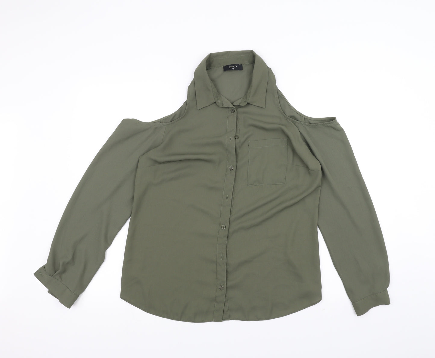 Papaya Womens Green   Basic Blouse Size 12