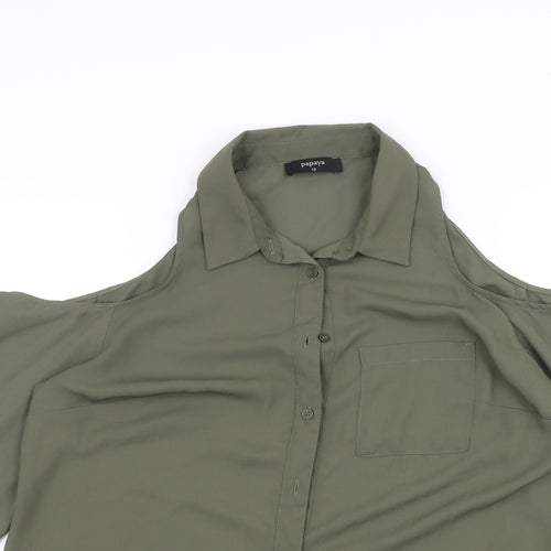 Papaya Womens Green   Basic Blouse Size 12