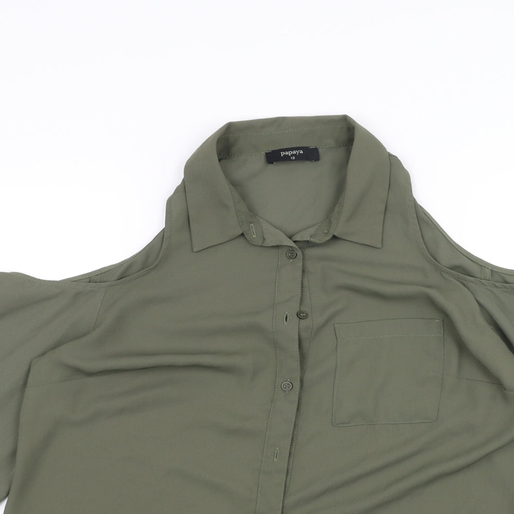 Papaya Womens Green   Basic Blouse Size 12
