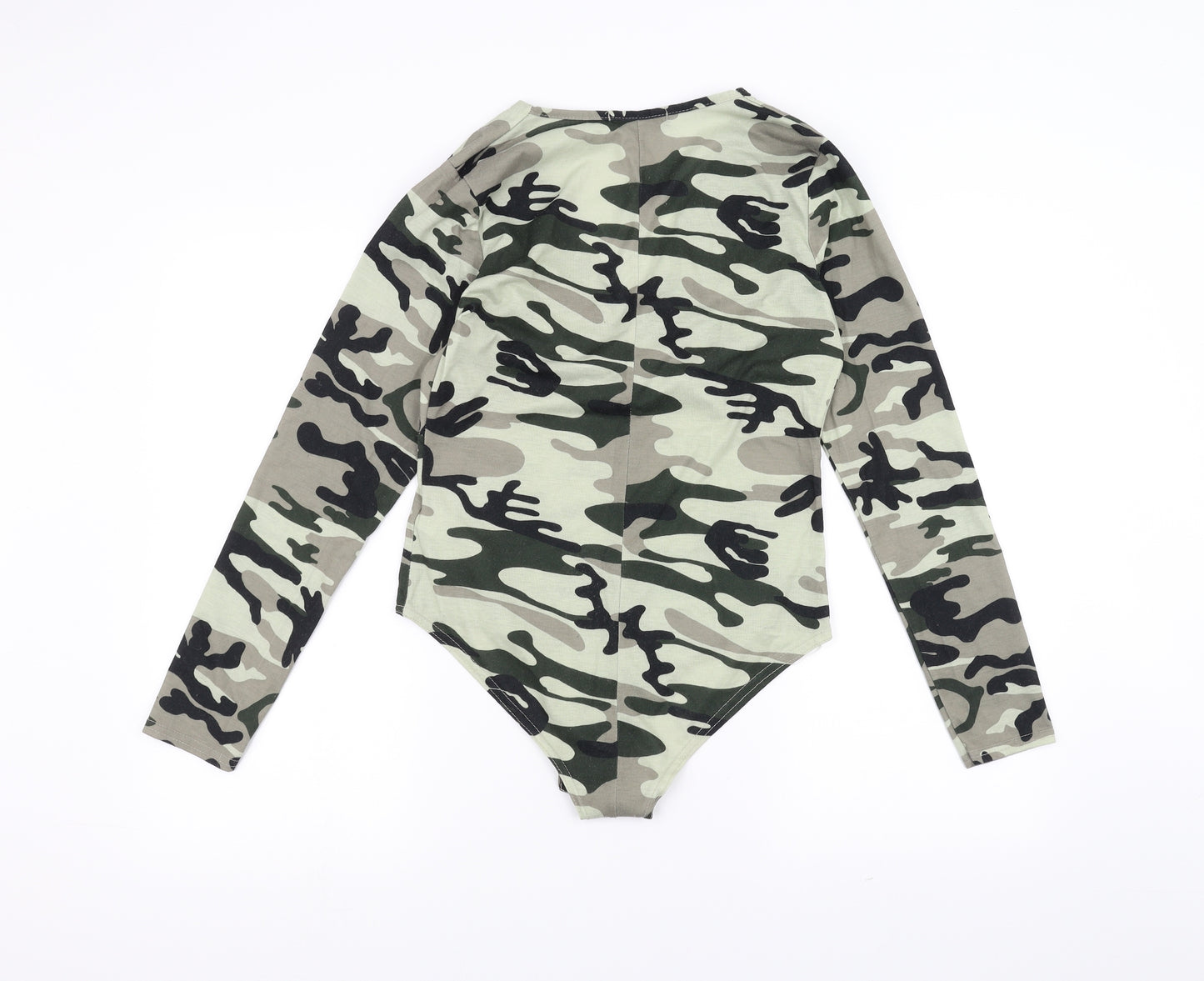CAMEO ROSE Womens Green Camouflage  Bodysuit One-Piece Size 14